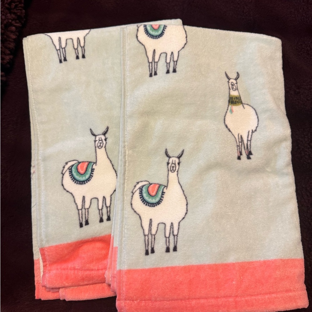 Llama Print Hand Towels - Set of 2